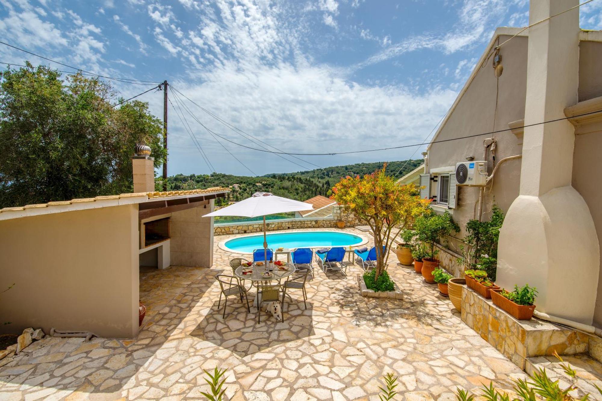 Loggos Seaview Cottage With Private Pool By Konnect Longós Esterno foto